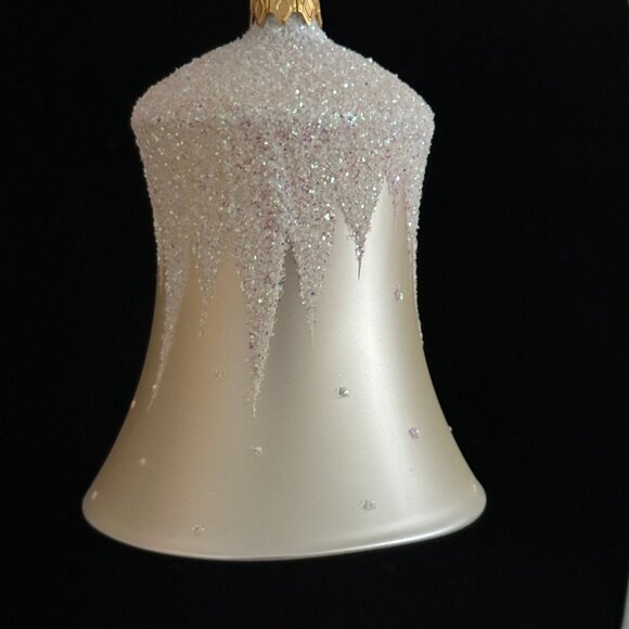 Vintage Oberfrankische glas Christmas Bell Made In Poland In Original Box - Picture 6 of 12